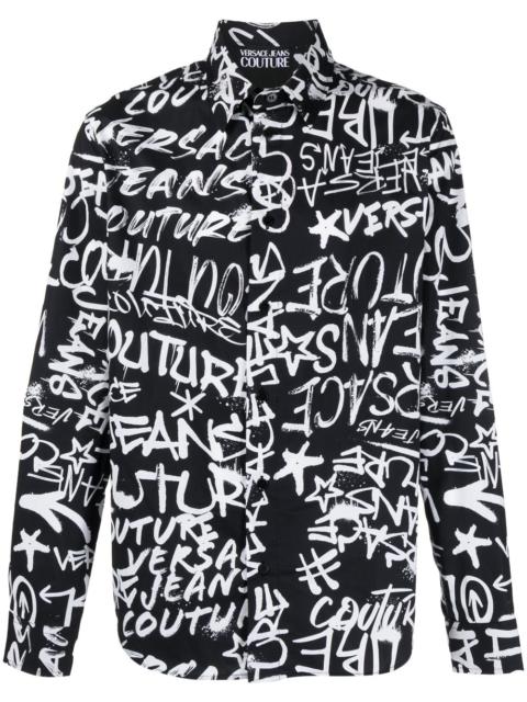 VERSACE JEANS COUTURE 로고 인쇄 면 셔츠