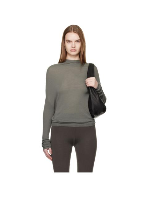 Rick Owens Khaki Temple Crater Knit Sweater