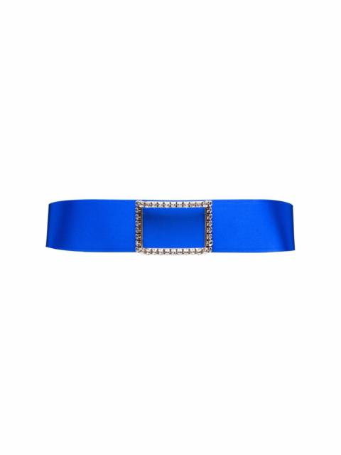 Roger Vivier crystal-buckle leather belt