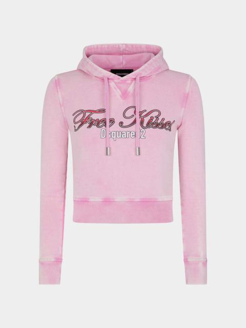 DSQUARED2 FREE KISSES MINI FIT HOODIE SWEATSHIRT