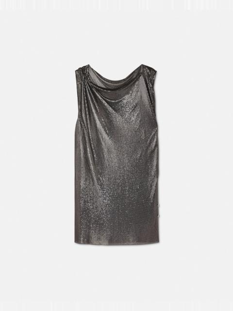 Safety Pin Metal Mesh Mini Dress