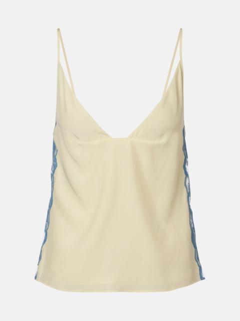 SIR. Lace-trimmed silk camisole