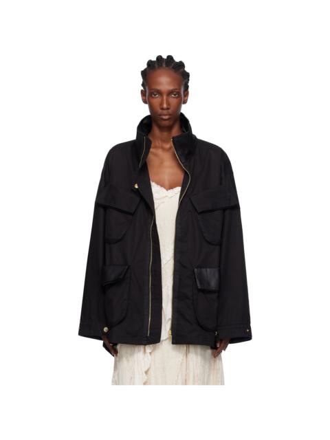 OPEN YY Black Cargo Pocket Field Jacket