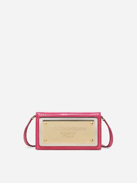 Dolce & Gabbana Phone bag with branded maxi-plate