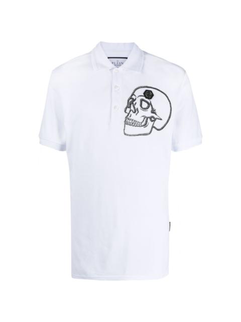 skull-print polo shirt