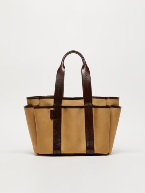 Canvas and leather Giardiniera tote bag