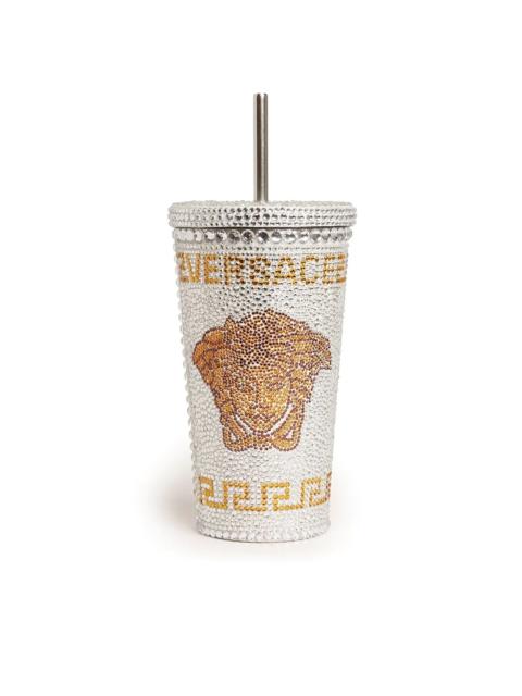 Medusa crystal-embellished travel cup