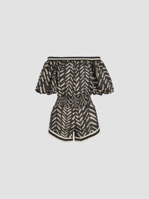 Johanna Ortiz Women's Playa Grande Water Hymn Cotton Romper - Black Ecru