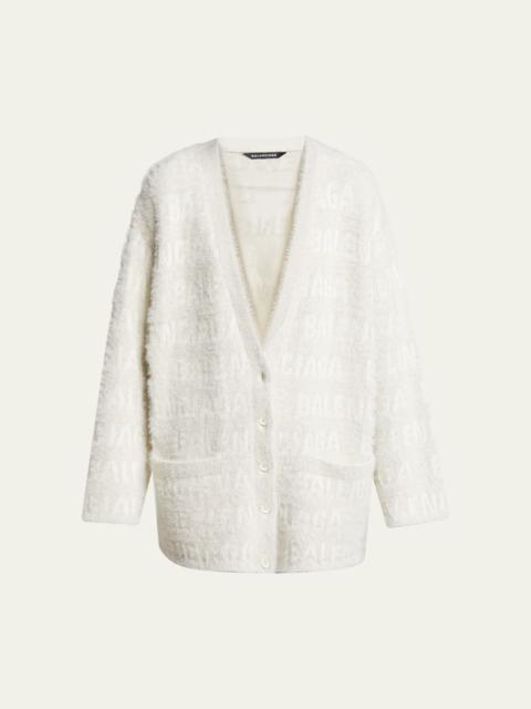 Furry V-Neck Wool Cardigan