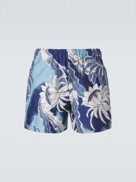 JW Anderson Floral cotton swim trunks