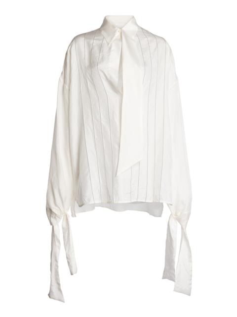 Lanvin Scarf-Detailed Silk Top off-white