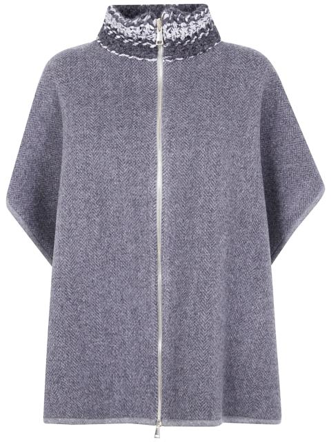 FABIANA FILIPPI Double Cape With Crochet Knit