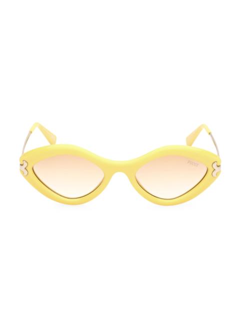 PUCCI Women's 54MM Geometric Sunglasses - Yellow Gradient Peach