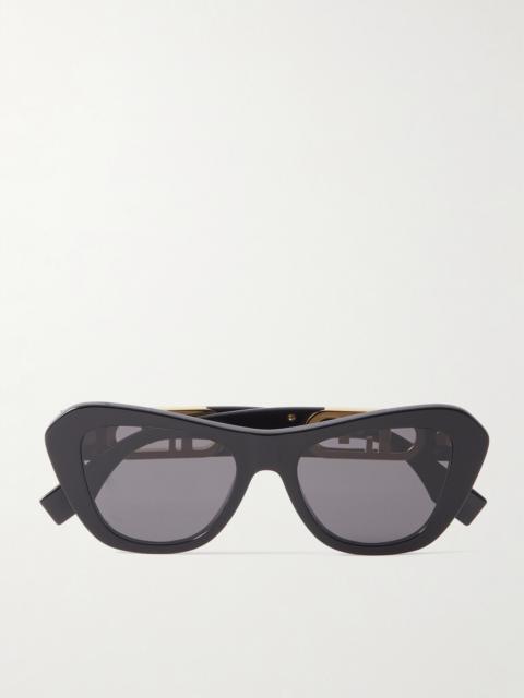 FENDI O'lock Cat-eye Acetate And Gold-tone Sunglasses