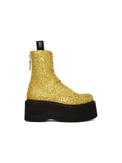 R13 Gold Double Stack Boots
