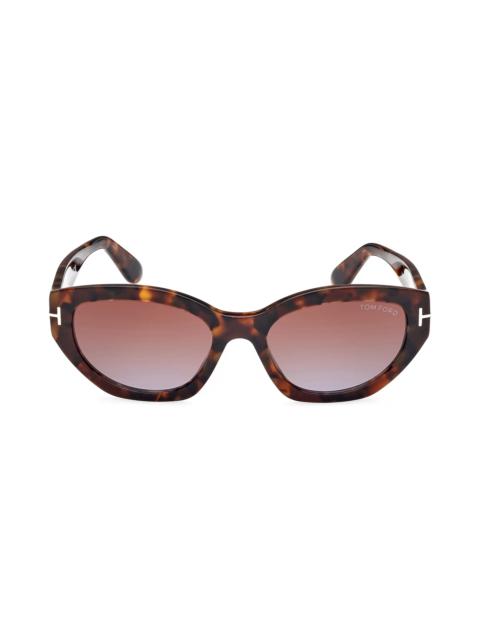 Penny 55mm Geometric Sunglasses in Shiny Vintage Havana /Brown