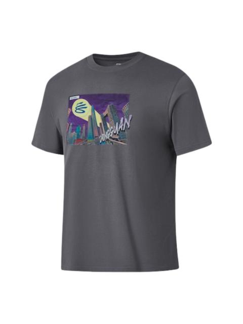 Li-Ning Li-Ning x Curry China Tour City DongGuan T-Shirt 'Grey' AHSWK07-6