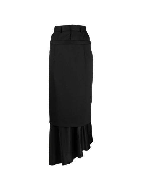 layered asymmetric maxi skirt