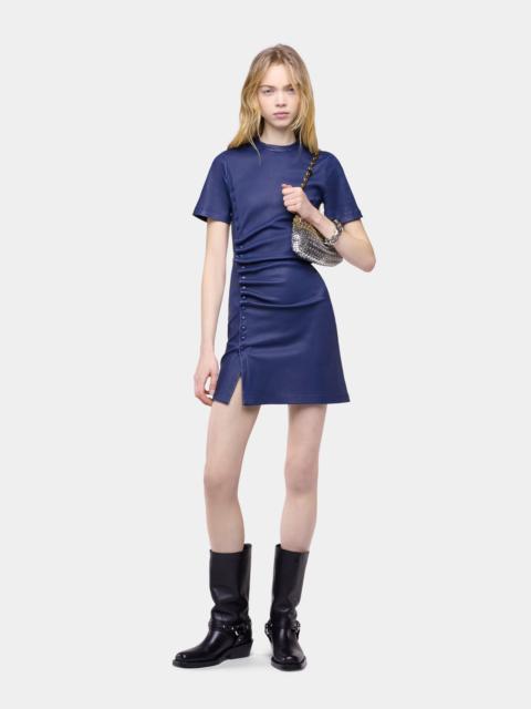 rabanne MINI DRESS IN NAVY BLUE LAMBSKIN