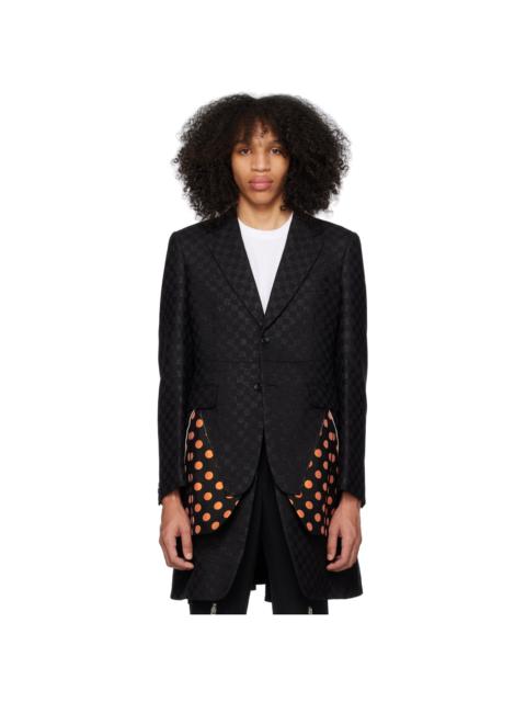 Comme des Garçons Homme Plus Black Check & Polka Dot Coat