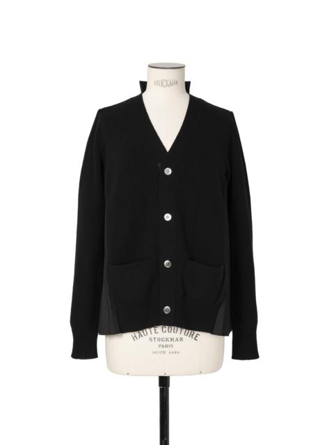 Wool Knit x Cotton Poplin Cardigan