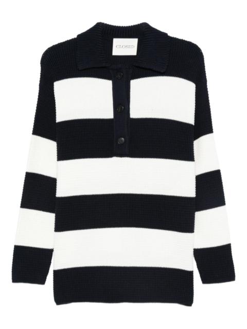 CLOSED striped knitted polo top