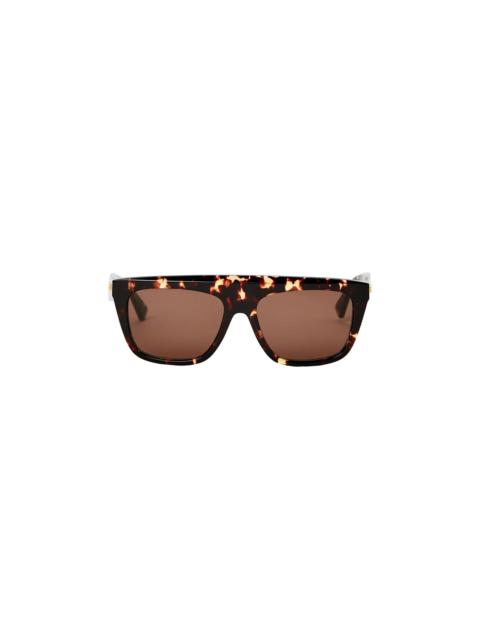 Bottega Veneta Thick Frame Tinted Sunglasses 'Brown/White'