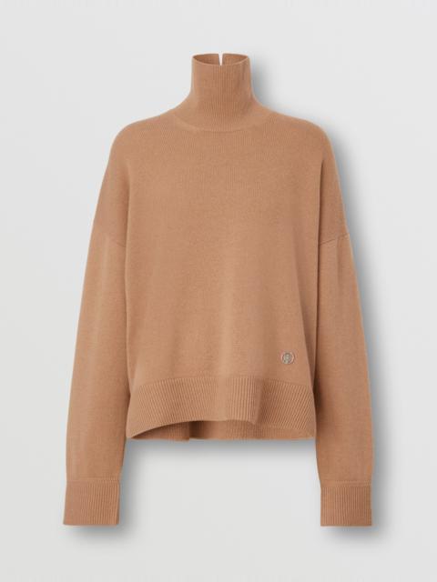 Monogram Motif Cashmere Funnel Neck Sweater