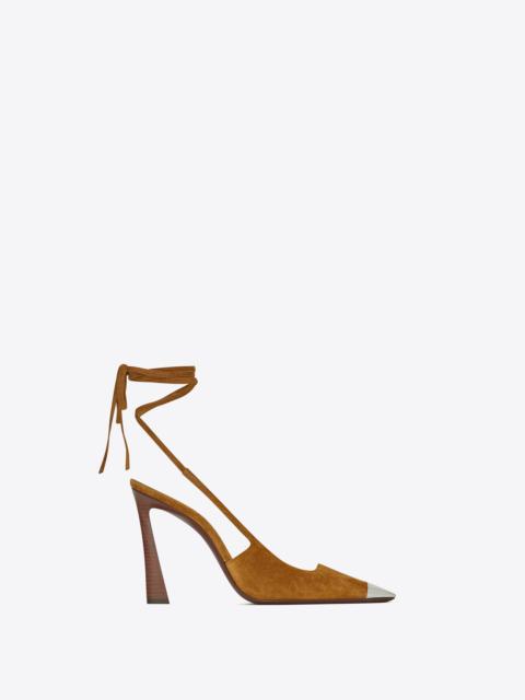 SAINT LAURENT blade slingback pumps in suede