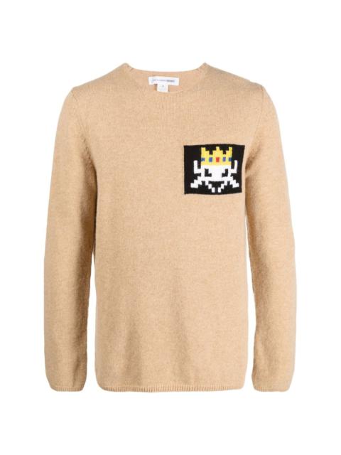 Comme des Garçons SHIRT graphic-print detail knit jumper
