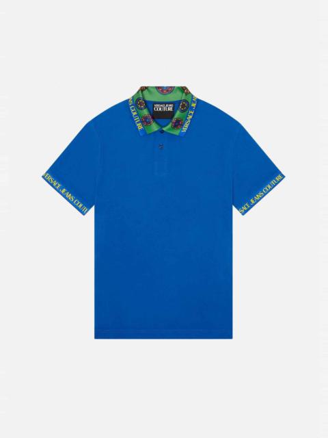 VERSACE JEANS COUTURE Regalia Baroque Accent Polo Shirt