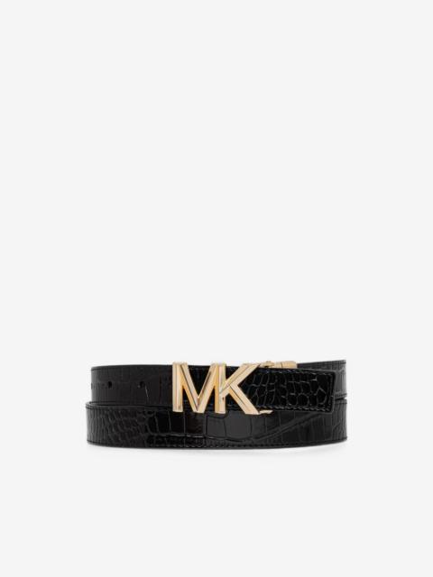 MICHAEL KORS croc-effect logo-plaque belt