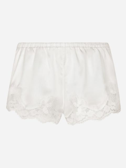 Dolce & Gabbana Shorts in satin with lace