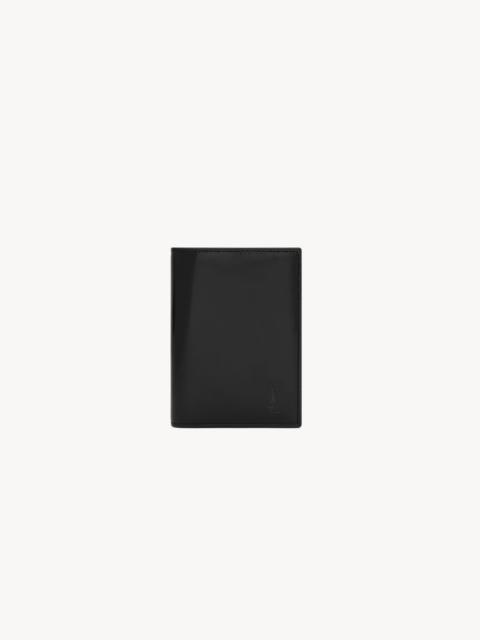 SAINT LAURENT CASSANDRE SHADOW SAINT LAURENT CREDIT CARD WALLET IN PATENT LEATHER