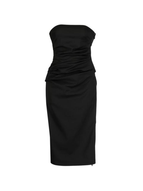 ruched strapless dress