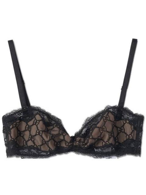GUCCI GG embroidered tulle bra