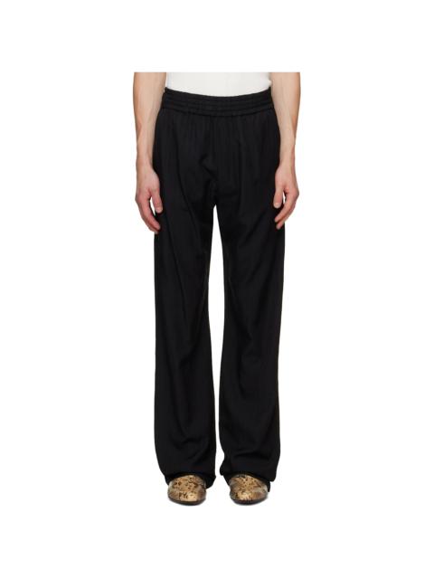 Dries Van Noten Black Elastic Waist Trousers