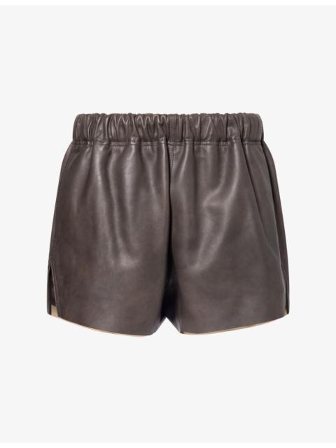Rick Owens Elasticated-Waist Leather Shorts