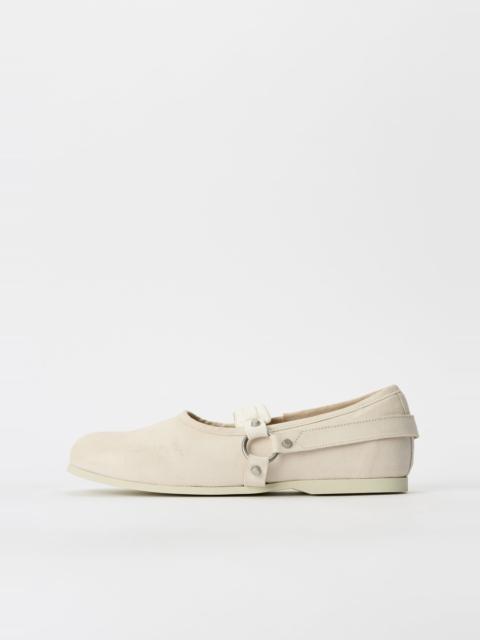 Our Legacy Mary Jane Slip In Dirty White Waxed Suede