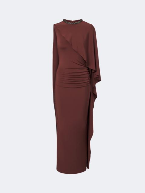 ROLAND MOURET Crystal-embellished jersey maxi dress