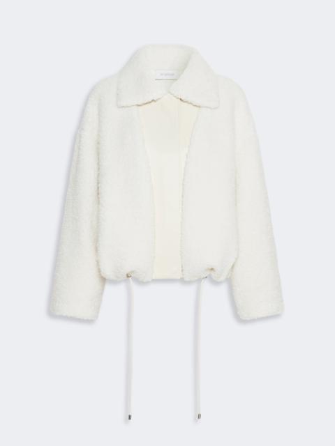 Sportmax FILTRO Short furry jersey jacket - ECRU