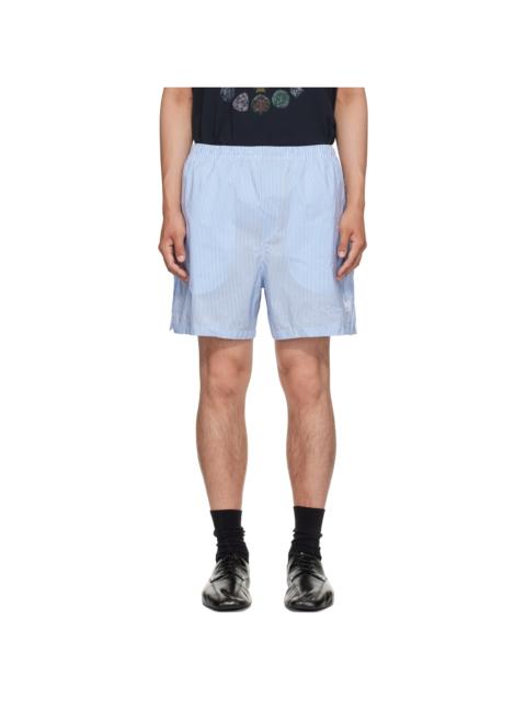 BALENCIAGA Blue & White Technical Stripes Boxer Shorts