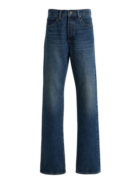 FRAME x Sotheby's Vertical Rigid High-Rise Straight-Leg Jeans