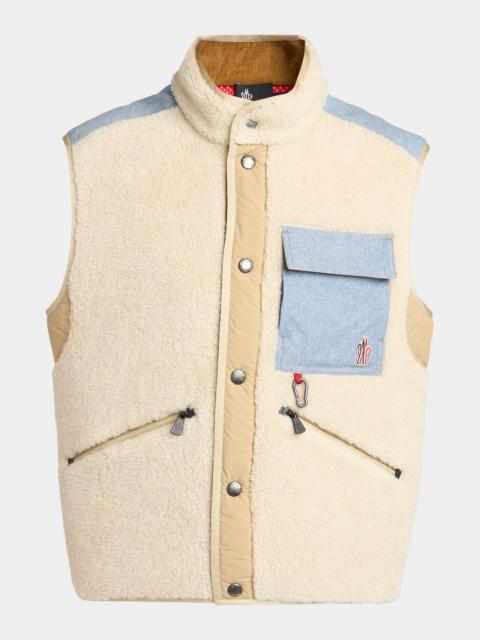Moncler Men's Teddy & Denim Utility Vest