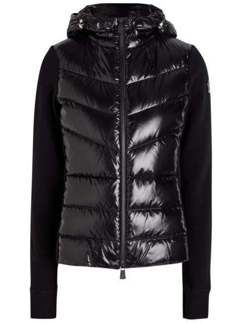 Moncler Moncler Logo-appliquéd Quilted Shell and Fleece Cardigan