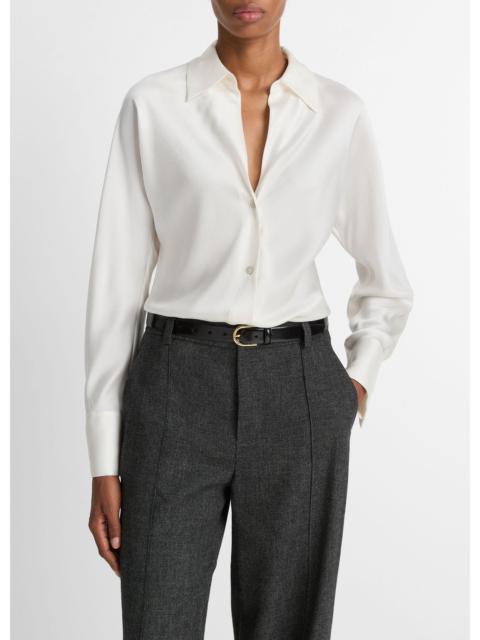 Vince Silk Bias Long-Sleeve Blouse