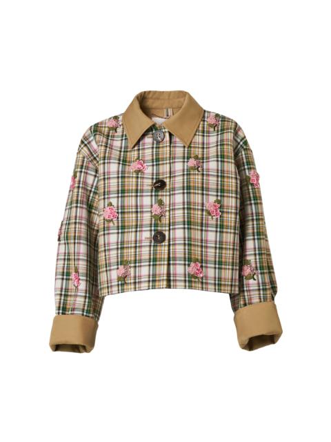 CAROLINA HERRERA Embroidered Check Plaid Tailoring Jacket multi