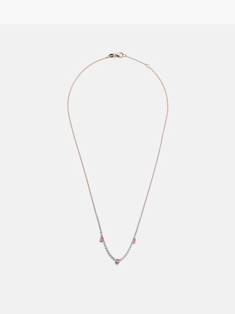 ROXANNE FIRST Triple Drilled 14kt white gold necklace with sapphires and diamonds