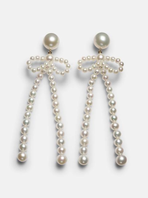 SOPHIE BILLE BRAHE Rosette de Perles 14kt gold drop earrings with freshwater pearls