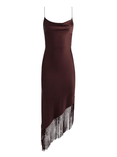Alice + Olivia HARMONY ASYMMETRICAL FRINGE MAXI DRESS